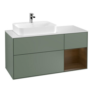 V&B Meuble sous lavabo Finion 120 cm, placage noyer, laqué huile