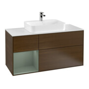 V&B Meuble sous-lavabo Finion 120 cm, placage noyer, porte gauche, laqué mat-1