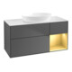 V&B Meuble sous-lavabo Finion 120 cm, Plaque blanche mat, Tiroir or mat laqué, Anthracite mat-1