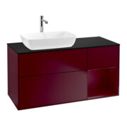V&B Meuble sous lavabo Finion 120 cm, Plaque bleue, Porte Peinte Mate, Peinte Mate