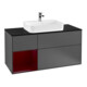 V&B Meuble sous lavabo Finion 120 cm, Plaque bleue, Tiroir gauche Peo, Anthracite m-1