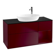 V&B Meuble sous lavabo Finion 120cm, Pl bleu mat, Porte Peo mat laqué, Peo mat-1