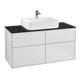 V&B Meuble sous lavabo Finion 120x60,3 cm, plan d’abattage bleu mat, blanc mat Lac-1