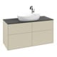 V&B Meuble sous lavabo Finion 120x60,3 cm, plan de découpe bleu, gris métal laqué