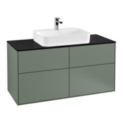 V&B Meuble sous lavabo Finion 120x60,3 cm, plan de découpe bleu, huile avec laque