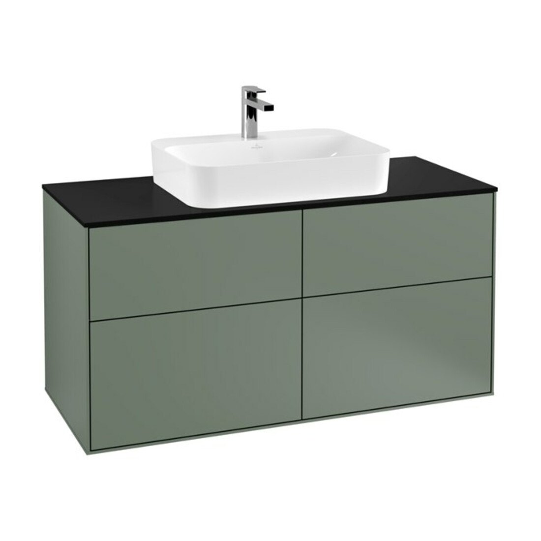 V&B Meuble sous lavabo Finion 120x60,3 cm, plan de découpe bleu, huile avec laque
