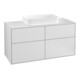 V&B Meuble sous lavabo Finion 120x60,3 cm, plan de drainage blanc mat, blanc mat Lac-1