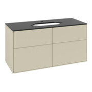 V&B Meuble sous lavabo Finion 120x60,3 cm, plan de drainage bleu mat, gris mat Lac-3