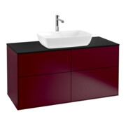 V&B Meuble sous lavabo Finion 120x60,3 cm, plan de drainage bleu mat, Peony Matt