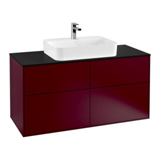 V&B Meuble sous lavabo Finion 120x60,3 cm, plan de toilette bleu mat, Peony