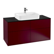 V&B Meuble sous lavabo Finion 120x60,3 cm, plan de toilette bleu mat, Peony