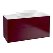 V&B Meuble sous lavabo Finion 120x60,3 cm, plan de travail blanc, Peony mat