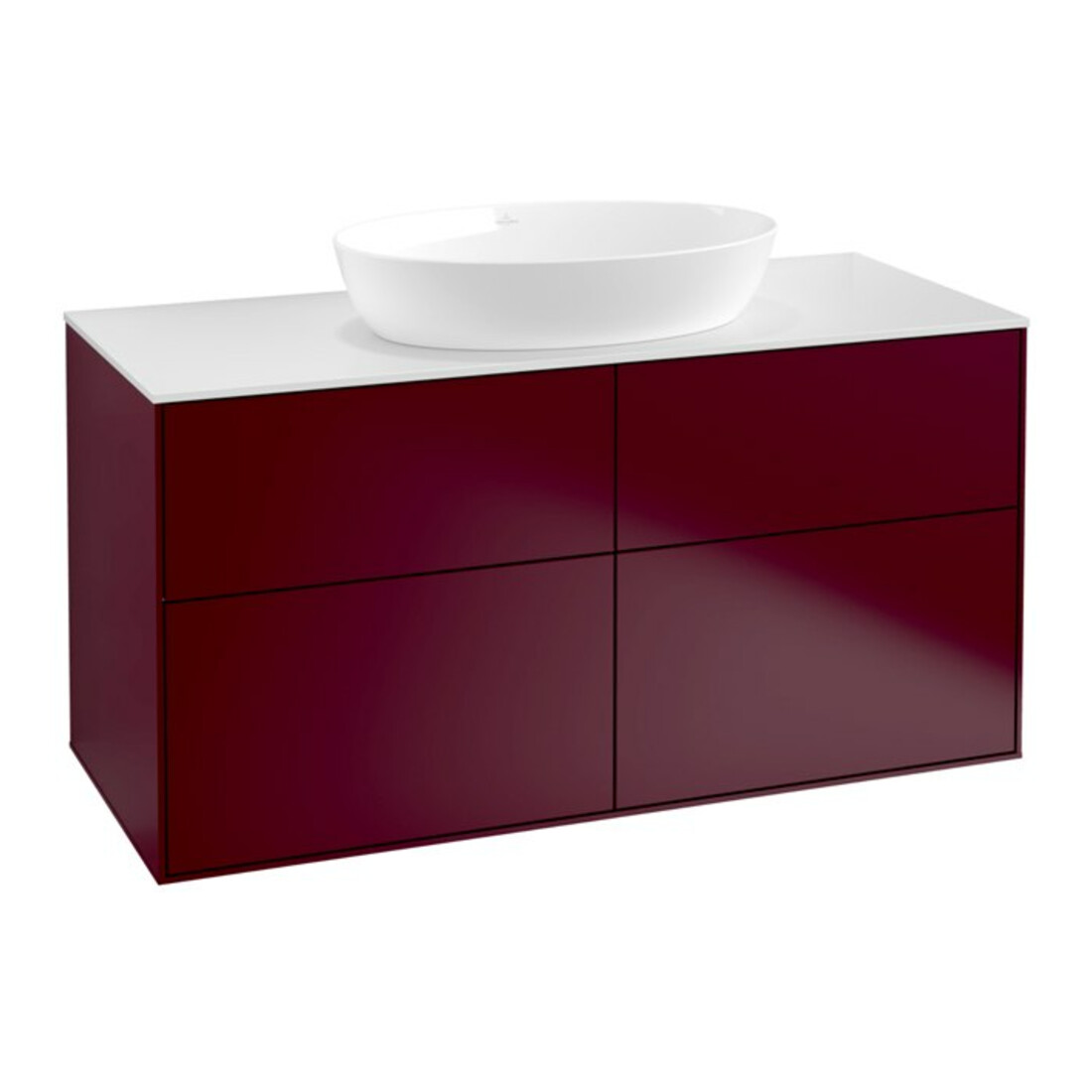 V&B Meuble sous lavabo Finion 120x60,3 cm, plan de travail blanc, Peony mat