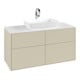 V&B Meuble sous lavabo Finion 120x60,3 cm, plan de travail blanc, poignée grise avec laque-1