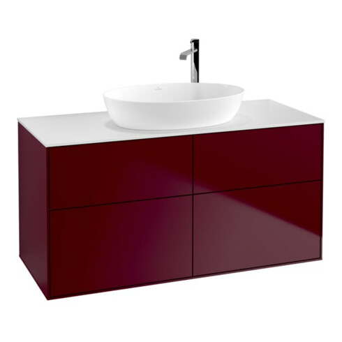V&B Meuble sous-lavabo Finion 120x60,3 cm, plinthe abd. blanc, Peony mat