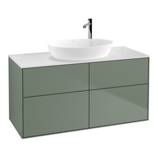 V&B Meuble sous lavabo Finion 120x60,3cm, plaque de fixation blanche, huile avec laque