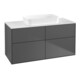 V&B Meuble sous lavabo Finion 120x60,3x50,1 cm, blanc brillant, anthracite mat-1