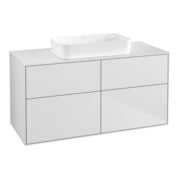 V&B Meuble sous-lavabo Finion 120x60,3x50,1cm, blanc brillant, blanc mat Lac