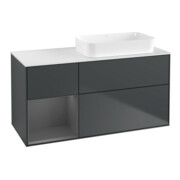 V&B Meuble sous lavabo Finion 120x60 cm, anthracite mat, bleu mat, laqué