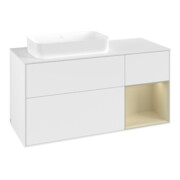 V&B Meuble sous lavabo Finion 120x60 cm, droit gauche, gris mat laqué, blanc laqué