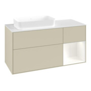 V&B Meuble sous lavabo Finion 120x60 cm, droite blanc mat avec gris mat-4