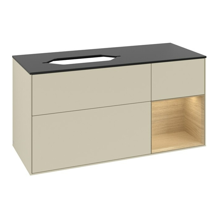 V&B Meuble sous-lavabo Finion 120x60 cm, droite, gris mat laqué