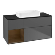 V&B Meuble sous lavabo Finion 120x60 cm, éclairage mural, anthracite mat