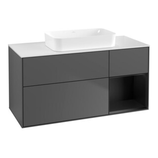 V&B Meuble sous-lavabo Finion 120x60 cm, éclairage mural, anthracite mat