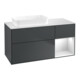 V&B Meuble sous lavabo Finion 120x60 cm, éclairage mural, blanc brillant, bleu brillant-1
