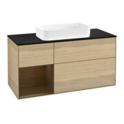 V&B Meuble sous lavabo Finion 120x60 cm, éclairage mural, placage chêne veneer
