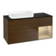 V&B Meuble sous lavabo Finion 120x60 cm, éclairage mural, placage noyer, droite-1