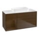 V&B Meuble sous lavabo Finion 120x60 cm, éclairage mural, placage noyer Reg re wal ven-1