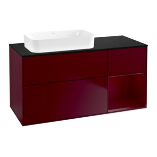 V&B Meuble sous lavabo Finion 120x60 cm, éclairage mural, tiroir droit Peony mat