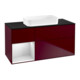 V&B Meuble sous lavabo Finion 120x60 cm, étagère gauche, blanc laqué, Peony mat-1