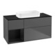 V&B Meuble sous lavabo Finion 120x60 cm, étagère gauche bleu mat Lac, anthracite m-1