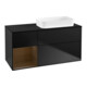 V&B Meuble sous-lavabo Finion 120x60 cm, étagère gauche, bleu mat laqué-1