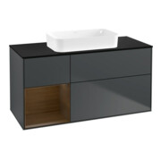 V&B Meuble sous-lavabo Finion 120x60 cm, étagère gauche, bois laqué mat