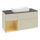 V&B Meuble sous-lavabo Finion 120x60 cm, étagère gauche, laqué gris moyen-1