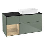 V&B Meuble sous-lavabo Finion 120x60 cm, étagère gauche, laqué huilé
