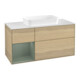 V&B Meuble sous lavabo Finion 120x60 cm, étagère gauche, verni, placage chêne-1