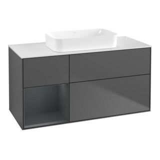 V&B Meuble sous lavabo Finion 120x60 cm, façade laquée, anthracite m