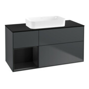 V&B Meuble sous lavabo Finion 120x60 cm, gauche, bleu mat laqué