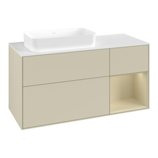 V&B Meuble sous lavabo Finion 120x60 cm, gris clair mat, gris clair mat