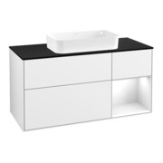 V&B Meuble sous lavabo Finion 120x60 cm, laqué blanc brillant
