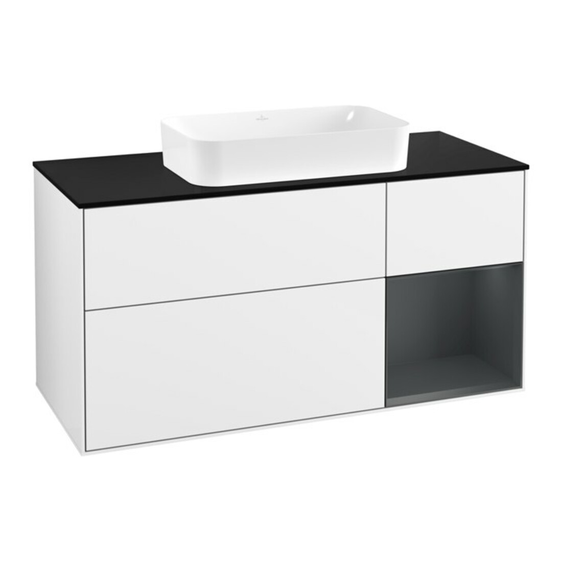 V&B Meuble sous-lavabo Finion 120x60 cm, laqué brillant blanc
