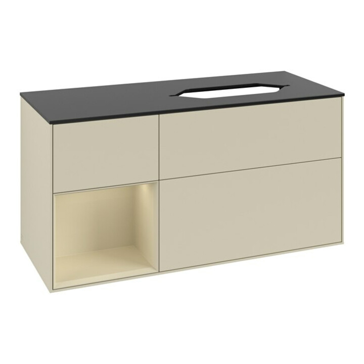 V&B Meuble sous-lavabo Finion 120x60 cm, laqué gris clair, laqué gris clair
