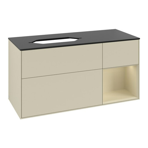 V&B Meuble sous lavabo Finion 120x60 cm, laque gris clair, laque gris clair