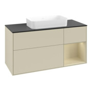 V&B Meuble sous lavabo Finion 120x60 cm, laque gris clair, laque gris foncé-3