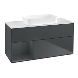 V&B Meuble sous lavabo Finion 120x60 cm, laqué gris, laqué bleu
