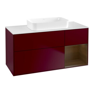 V&B Meuble sous lavabo Finion 120x60 cm, placage noyer Reg re, Peony mat